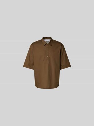 Officine G&eacute;n&eacute;rale Relaxed Fit Freizeithemd mit Kentkragen in Mittelbraun, Gr&ouml;&szlig;e XL