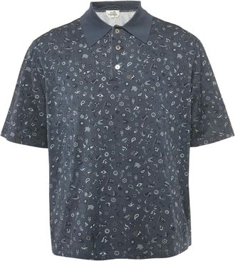 Herm&egrave;s Polo in piqu&eacute; di cotone - Blu