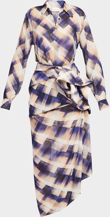 Dries Van Noten Chowy Plaid Button-Front Blouse