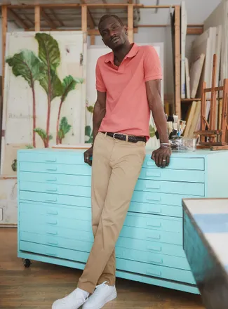 BOSS Mens Minimalist stretch chinos Straight fit