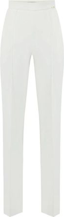 Elisabetta Franchi Lichtgewicht Cr&ecirc;pe Stof Broek - Dames - Straight fit broeken - Beige - XL - Polyester - Broeken