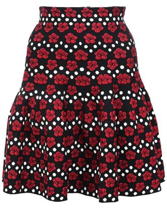 Alaia Ala&iuml;a Floral Printed Mini Skirt (Authentic Pre-Loved)