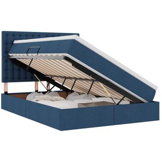 vidaXL Storage Bed with Mattress Blue 140 x 200 cm Polyester vidaXL
