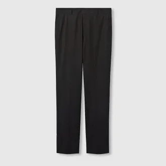 【GUCCI】GUCCI WOOL TWILL CROPPED PANTS BLACK Gucci Wool-blend twill pants featuring pockets | The Fashion