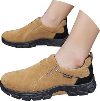 Generic Mens Hiking Shoes Mens Sneakers Mens Hiking Sneakers Hiking Mens Shoes Leather Walking Shoes Men (Khaki, 7.5)