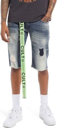Cult of Individuality Belted Rocker Denim Shorts in Moss at Nordstrom Rack, Size 29