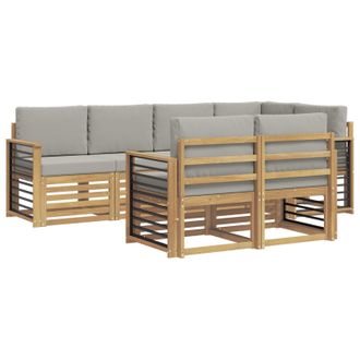 vidaXL Conjunto De Sof&aacute;s De Exterior 7 Pcs Blanco Y Gris Claro Vidaxl