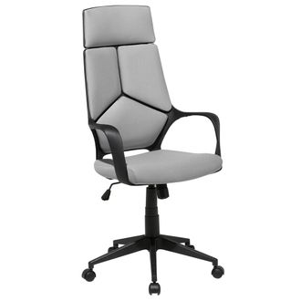 Beliani Silla De Oficina De Tela Giratoria Con Altura Ajustable Reclinable Espuma Moldeada Por Inyecci&oacute;n Gris Delight