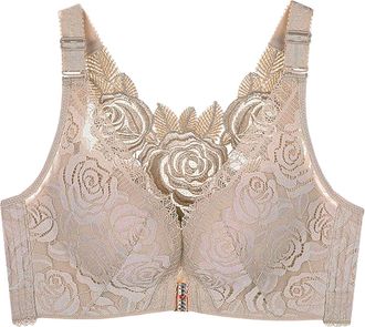 Generic Comfort Rose Bra,Seamless Front Closure Lace Butterfly Daily Bras,Womens Front Closure Bra New Summer Style