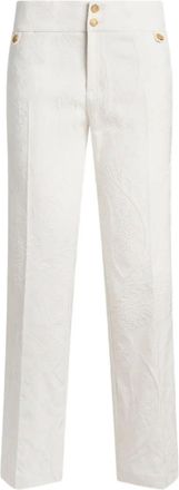 Etro Pantaloni svasati con effetto jacquard - Bianco