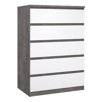 Furniture To Go Naia Chest of 5 Drawers in Grey