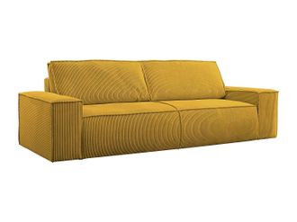 Vente-Unique Sof&aacute; cama de 4 plazas de pana amarillo AMELIA