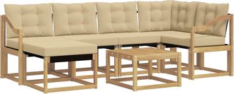 vidaXL Conjunto De Sof&aacute;s De Exterior 7 Uds. Y Beige Vidaxl