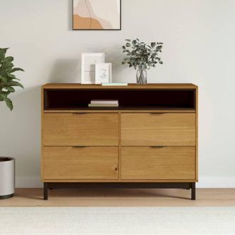 vidaXL Vidaxl - Cassettiera flam 110x40x80 cm in Legno Massello di Pino