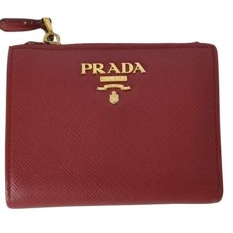 Prada Red Color Saffiano Metal Wallet (Bi-Fold) (Pre-Owned)