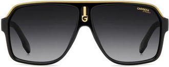 Carrera 62mm Oversize Gradient Rectangular Sunglasses in Black Gold/Dark Grey Sf at Nordstrom