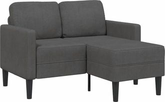vidaXL Vidaxl - Sof&aacute; De 2 Plazas Con Chaise Longue En Forma L Gris Oscuro 125cm