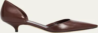 The Row 35mm Liisa Leather Kitten-Heel dOrsay Pumps