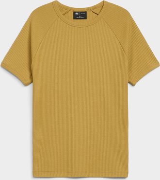 Le 31 Mens Ribbed raglan-sleeve T-shirt Retro fit