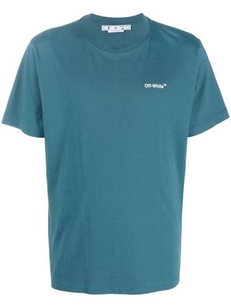 Off-white chain-link Arrows-print T-shirt - men - Cotton - M - Blue