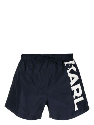 Karl Lagerfeld Rue St-Guillaume logo board shorts - men - Polyester - S - White