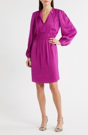 BOSS Decly Tie Neck Long Sleeve Dress in Dk Pnk at Nordstrom Rack, Size 18 (Similar To 14W)