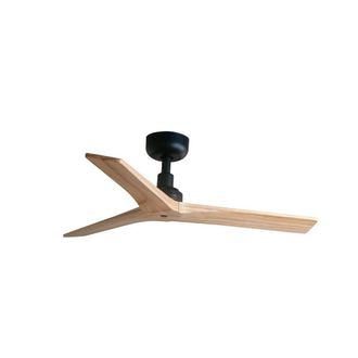 Netlighting Klim Small Black Light Pine Wood DC Ceiling Fan 6 Speed
