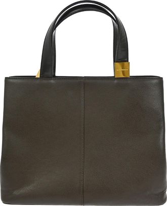 Burberry Vintage Handbag Leather Brown Leather Handbag (Pre-Owned)