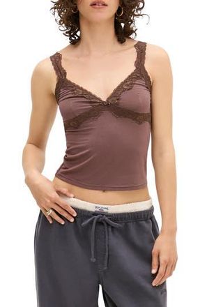BDG Lace Trim Camisole in Brown at Nordstrom Rack, Size X-Small