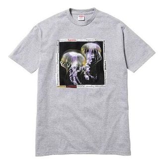 SUPREME SS18 Jellyfish Tee Heather Grey Printing Short Sleeve Unisex Gray SUP-SS18-163