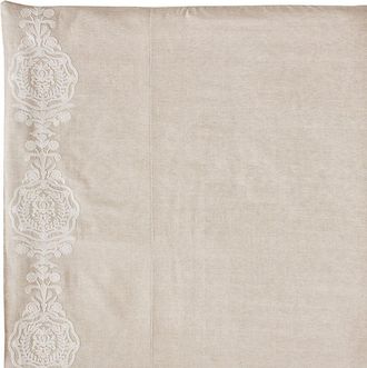 Ballard Designs Elsbeth Crewel Embroidered Duvet Cover - Natural, Full/Queen - Ballard Designs