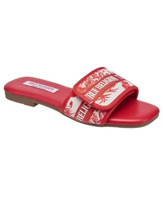 True Religion Women Missy Logo Adjustable Sandal in Red at Nordstrom, Size 10