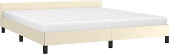 vidaXL Estructura De Cama Con Cabecero Sin Colch&oacute;n Crema 180x200 Cm Vidaxl