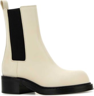 Bottega Veneta Womens Cliff Ankle Boot Beige Calf