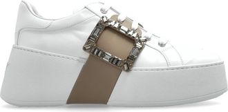Roger Vivier Viv Skate Platform Sneakers - Dames - Sneakers - Wit - 40 EU - Leer - Schoenen