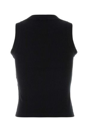 Off-white Womens Stamp Tank Top Black Cotton Elastane Sweater