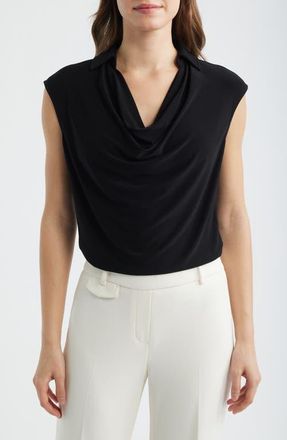 Anne Klein Cowl Neck Extended Shoulder Top in Anne Black at Nordstrom, Size Xx-Small