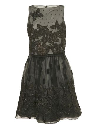 Alice & Olivia mesh embroidered skirt suit - Black