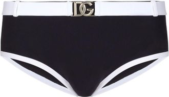 Dolce & Gabbana David logo-buckle swimming trunks - men - Elastane/Polyamide - 5 - Blue