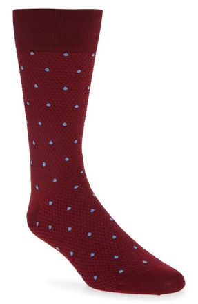 Paul Smith Naven Polka Dot Cotton Blend Dress Socks in Dark Red at Nordstrom