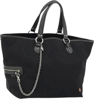 Burberry Pre-owned Tote Bags, female, Black, Size: ONE SIZE Pre-owned Vintage Canvas Tote Bag