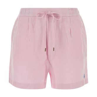 Polo Ralph Lauren Casual Shorts, female, Pink, Size: XS Linen Bermuda Shorts