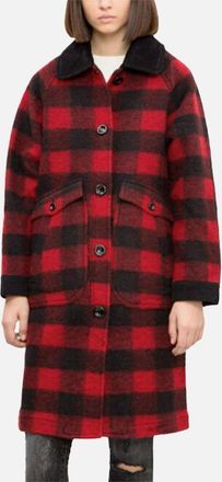 Diesel Womens DIESEL W-Dana Womens Waistcoat Single Breasted Trench XS S Red Buffalo Check - Size: 10/8