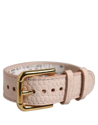 Dolce & Gabbana Crocodile-Embossed Calf Leather Belt - Pink