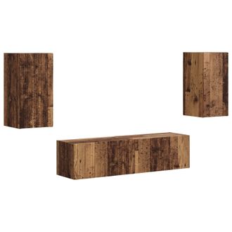 vidaXL Conjunto De Mueble De Tv 4 Pcs Madera Vieja Vidaxl