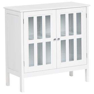 Beliani Vitrina Mediterr&aacute;nea Sal&oacute;n Dormitorio Aparador 2 Puertas Tablero Mdf Blanco Miram