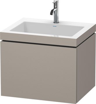 Duravit Lavabo Para Muebles Duravit L-cube C-bonded Con Base, Colgante, 60x48 Cm, 1 Extra&iacute;ble, Sin Rebosadero, 1 Agujero Para Grifo, Color: Terra Mate - Lc691