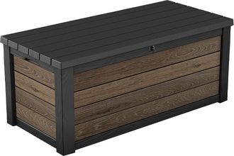 Keter Baule Da Esterno Keter Deco Box 150g 151,7x72,5x70 Cm In Decocoat Effetto Legno Noce
