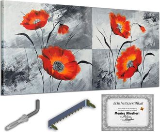 OEM Monica Mirafiori 100 % Pintado A Mano Cuadro Amapolas 140 X 70 Cm Pintura Pintada A Mano Pintura Acr&iacute;lica Pintura Acr&iacute;lica De Gran Tama&ntilde;o Arte Moderno