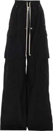 Rick Owens Black Wide-Leg Side Snap Button Cargo Trousers